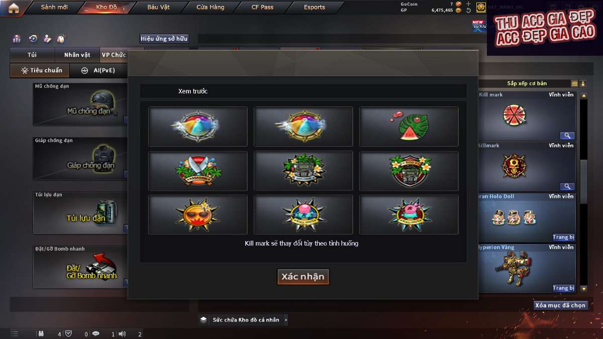 shop acc cf uy tin gia re